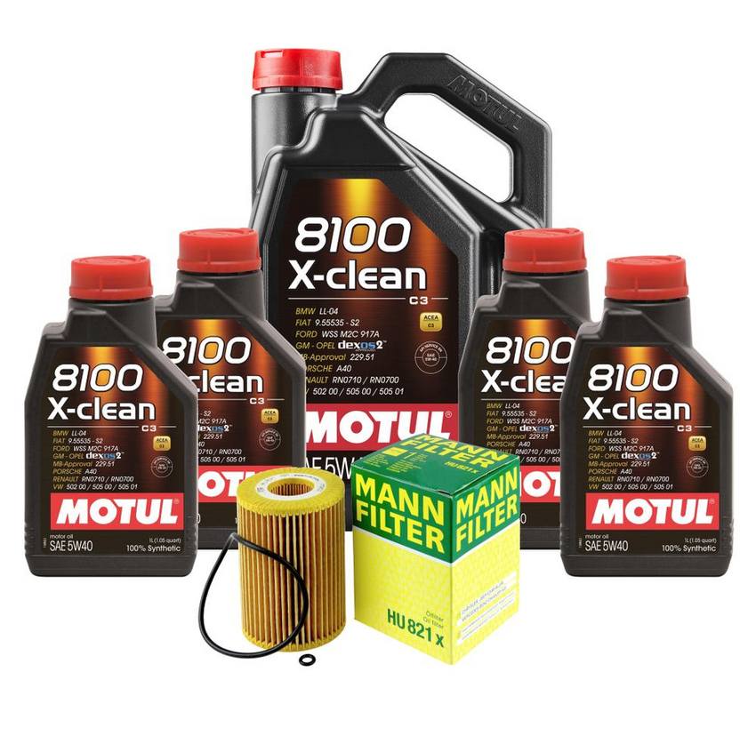 Mercedes Engine Oil Change Kit - Motul 6421800009 (5W40) (X-CLEAN 8100)